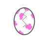 ピンクの斑点模様卵(割れる)