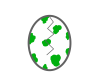 緑の斑点模様卵(割れる)