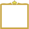王冠フレームシンプル飾り枠背景額縁イラスト。透過png