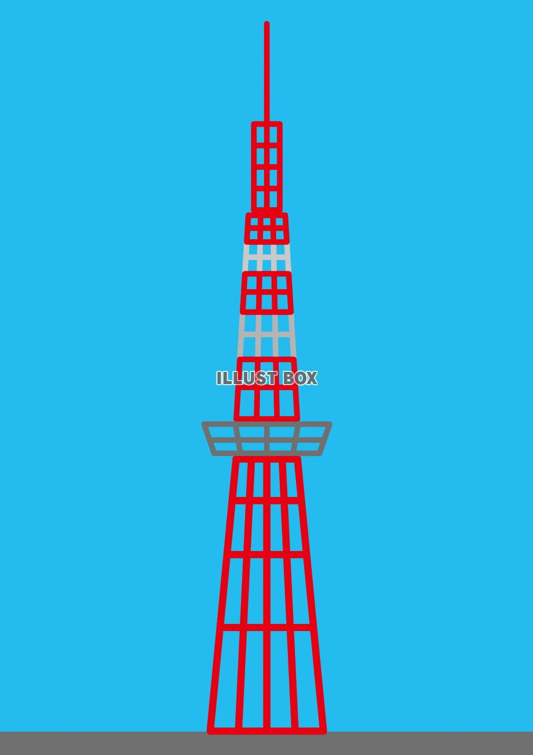 無料イラスト 5イラスト 東京タワー 青空