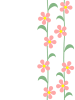 花模様と蔓草の壁紙シンプル背景素材イラスト。透過png  