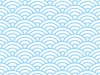 【クレヨン手書き風】青海波パターン：水色