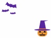 【ハロウィン】魔女の帽子を被ったジャックオーランタンフレームA：紫