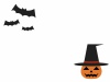 【ハロウィン】魔女の帽子を被ったジャックオーランタンフレームA：黒