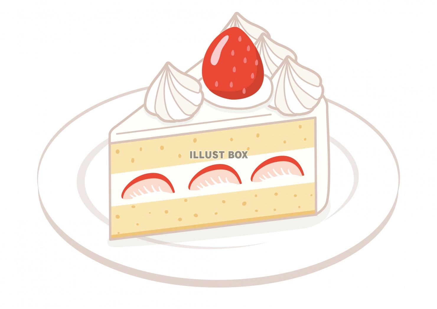 無料イラスト スイーツシリーズ いちごのショートケーキ