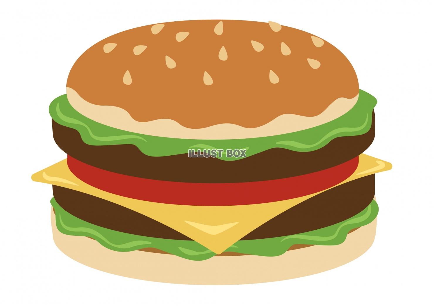 無料イラスト 食事 洋食シリーズ ハンバーガー