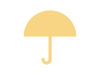 フラットな傘アイコンA：黄色