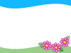 コスモス花模様フレームシンプル飾り枠背景素材イラスト。透過png