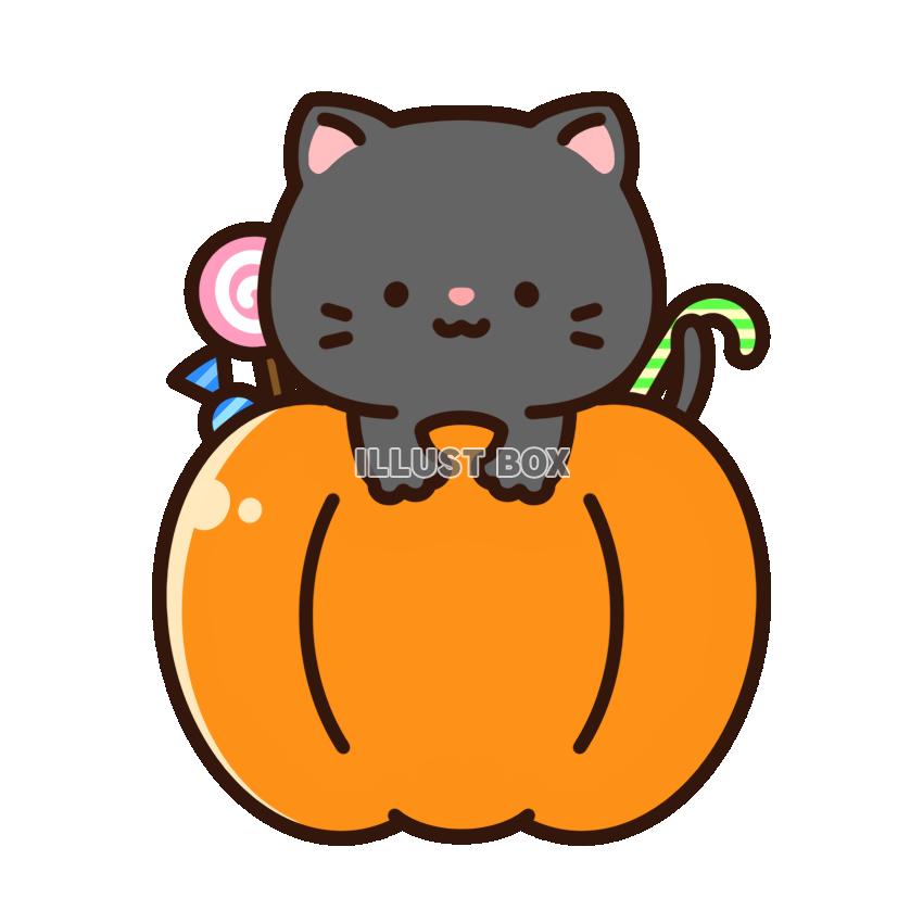 黒猫・カボチャ・お菓子