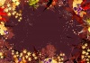 和風で紅葉が綺麗でカッコイイ赤黒系フレーム背景（A4）