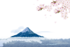富士と桜と雲海と（空なし透過PNG）