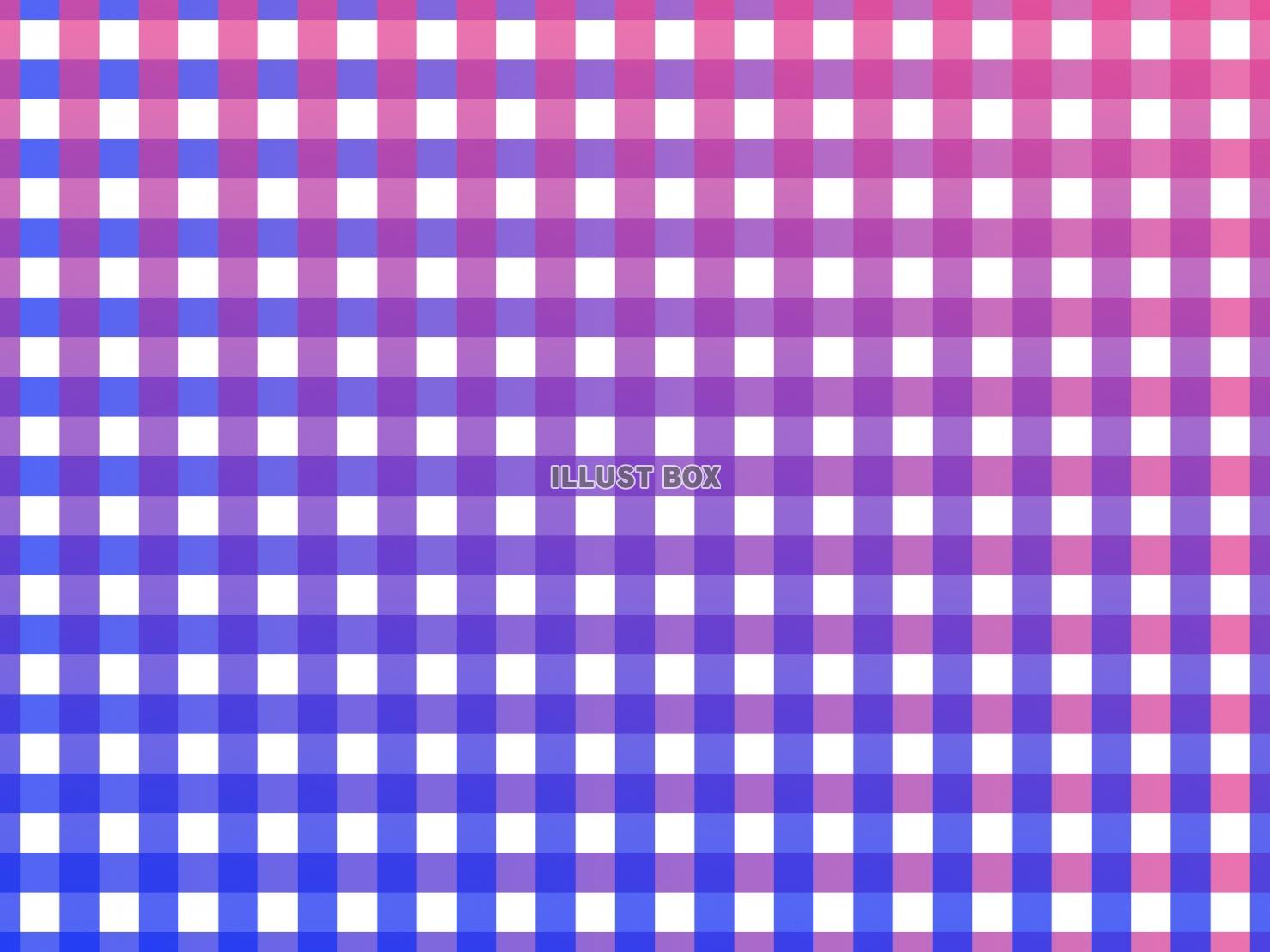グラデーションギンガムチェック：青×ピンク