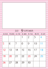 4カレンダー（縦・202109・写真枠・ピンク）