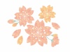 シンプル水彩画手書き桜花シルエットアイコンピンク色4月入学式3月卒業式イメージ無料イラストフリー素材