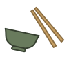 茶碗と箸のイラスト
