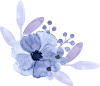 「水彩の花ブルー１」イラスト１