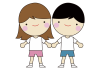 3人物（子供・手つなぎ・笑顔・半袖）