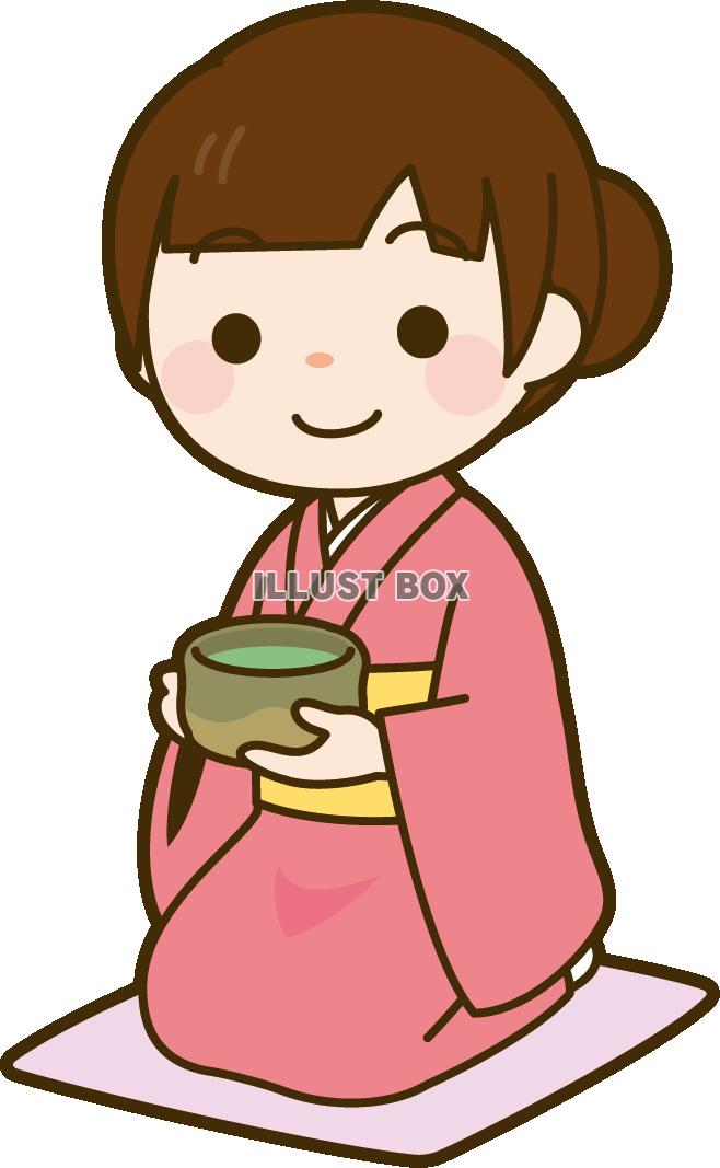 茶道　お茶を飲む女の子