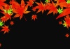 和風で紅葉が綺麗でカッコイイフレーム黒背景（A4）