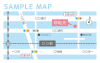 サンプル地図テンプレートマップ見本駅線路線交差点名国道路北