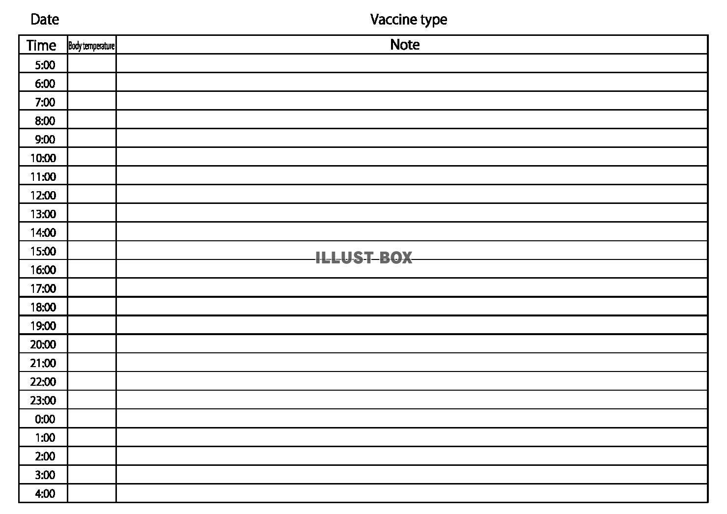 8・ワクチン経過メモ（横・24時間・英語）