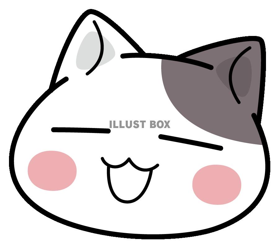 無料イラスト のほほん顔だけにゃんこ ぶち猫 にゃんこ