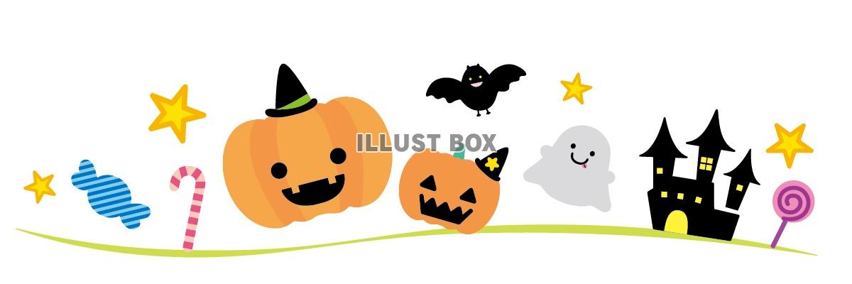 無料イラスト ハロウィンのライン素材