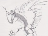 ドラゴンのボールペン画　2