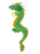 水彩　緑の昇り龍　干支　開運　辰年