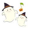 ハロウィン 楽しいかわいいおばけのイラスト