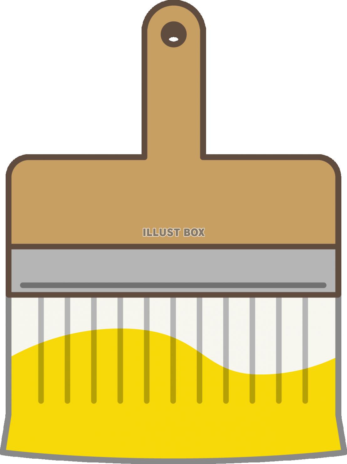無料イラスト ハケ 黄色いペンキ