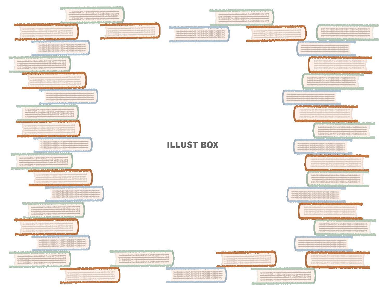 積み上げた本のフレーム　線なし