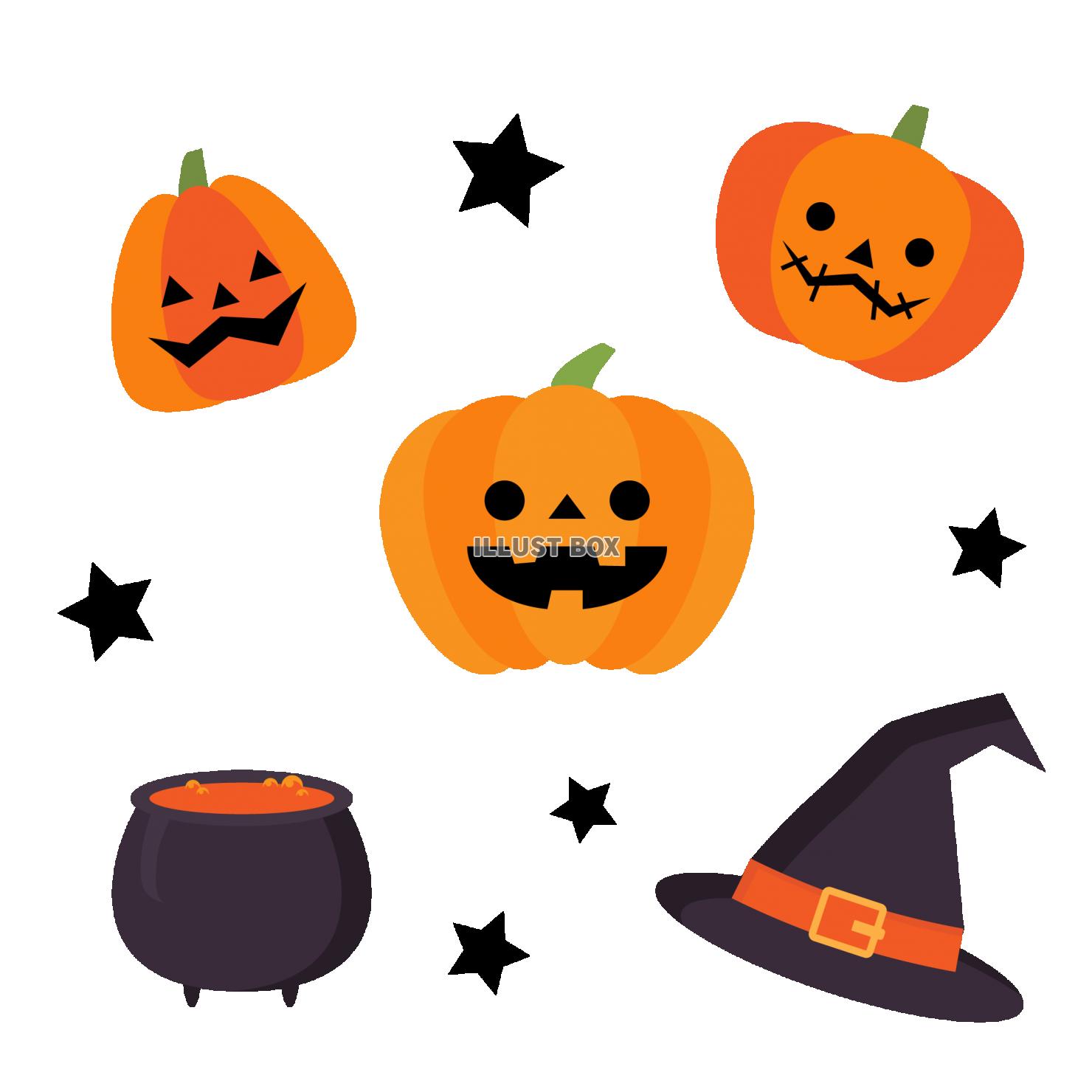 無料イラスト ハロウィンの素材セット