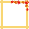 紅葉の葉っぱフレームシンプル飾り枠背景イラスト。透過png