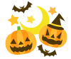 ハロウィンのカボチャと三日月　透過png