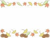 秋の紅葉の葉や栗のデザインのフレーム・枠素材