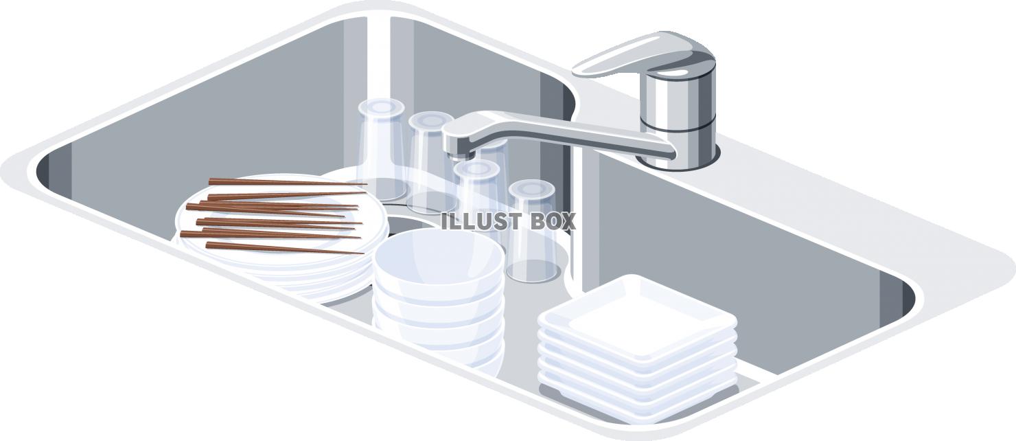 シンクに置かれた洗い物の食器