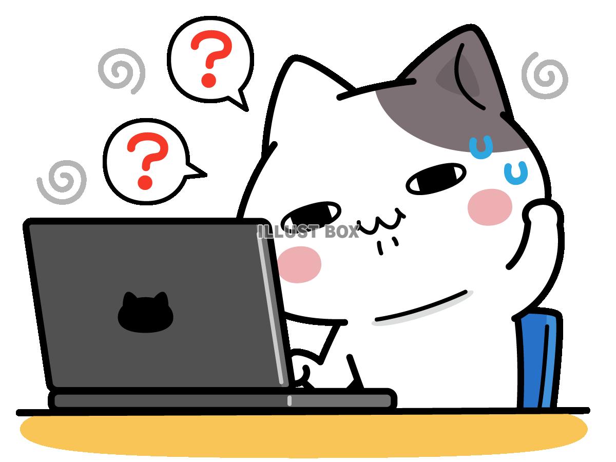 パソコンわかんにゃい・・・＜ぶち猫　にゃんこ＞