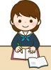 勉強をしている女子中学生