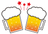 イラスト（乾杯・ビール）