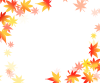 赤橙紅葉のフレーム　透過png