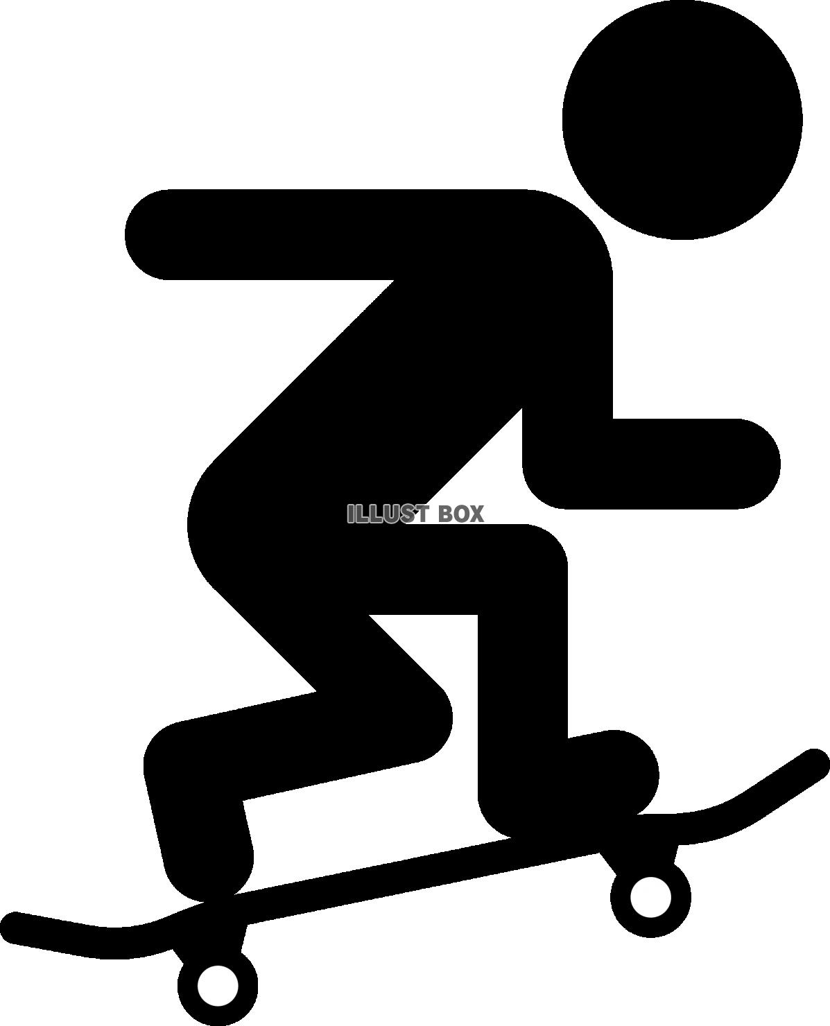 スケートボードに乗るボーダーピクトグラム
