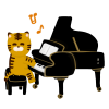 虎がピアノを演奏しているイラスト