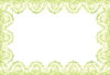 水彩タッチレースフレームライムグリーン