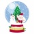 クリスマス　スノードーム　サンタクロースとゆきだるまのイラスト