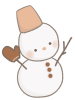 冬　かわいい雪だるまのイラスト　線あり