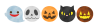 ハロウィンのお化けたちライン　透過png