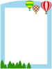 熱気球フレームシンプル飾り枠背景素材イラスト。透過png