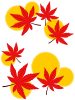 紅葉の葉っぱ壁紙シンプル背景素材イラスト。透過png