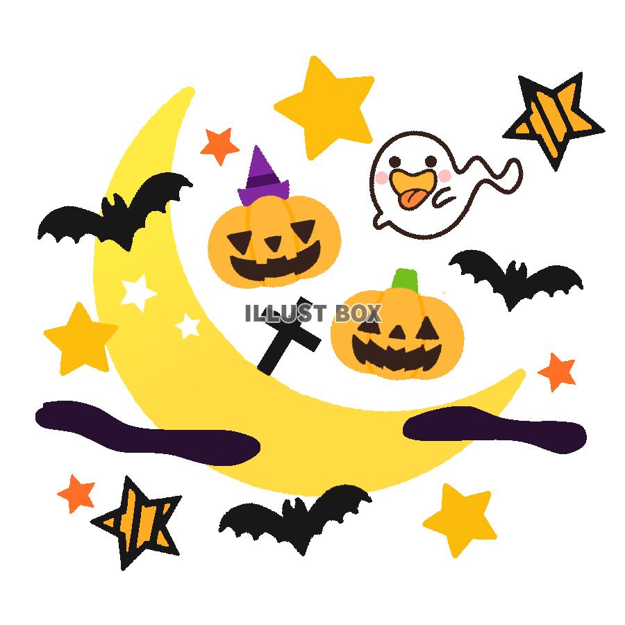 三日月のハロウィンイラスト　透過png